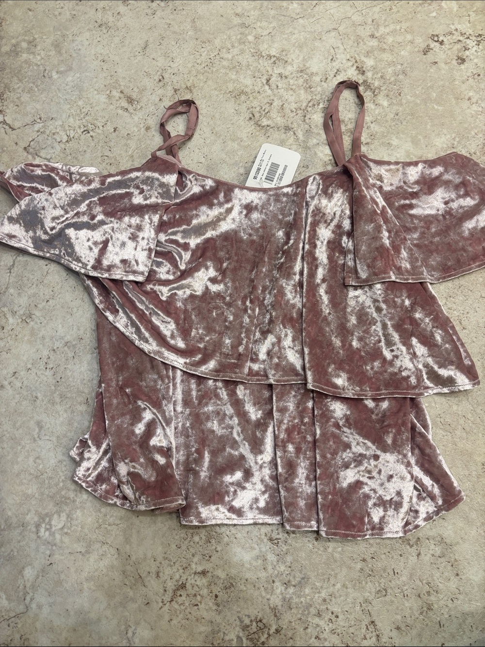 Show Me Your Mumu Cold Shoulder Velvet Top
